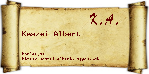 Keszei Albert névjegykártya